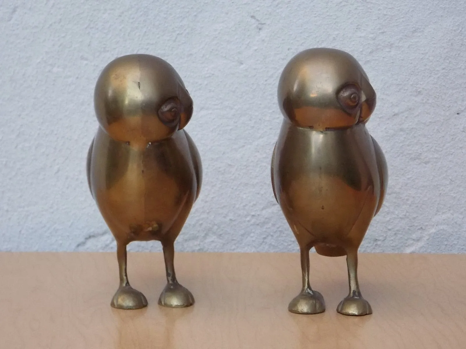 Pair of Vintage Brass Owls