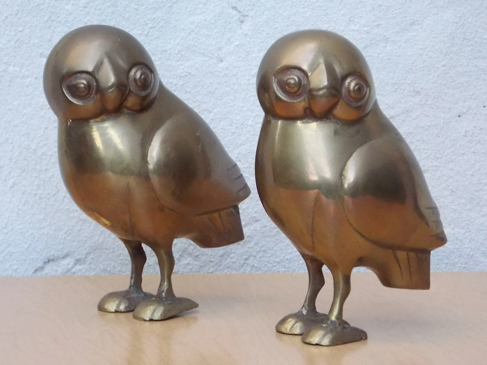 Pair of Vintage Brass Owls