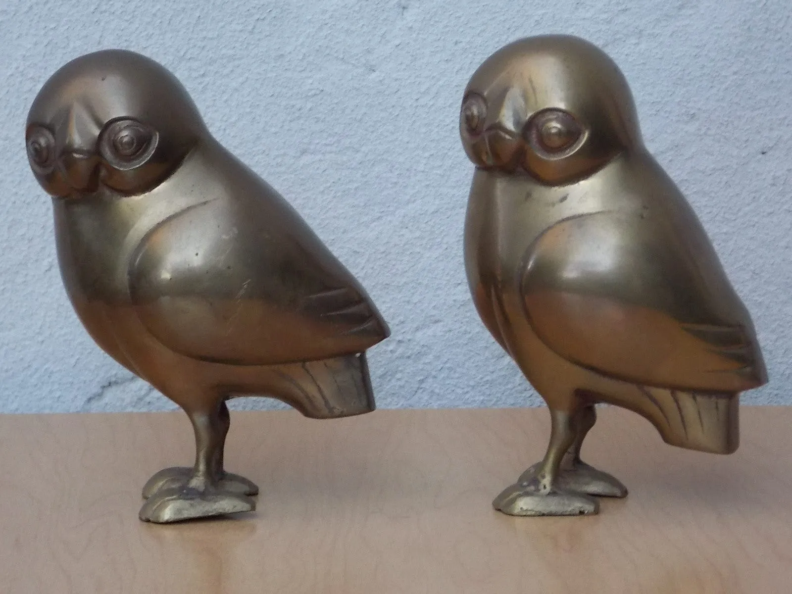 Pair of Vintage Brass Owls