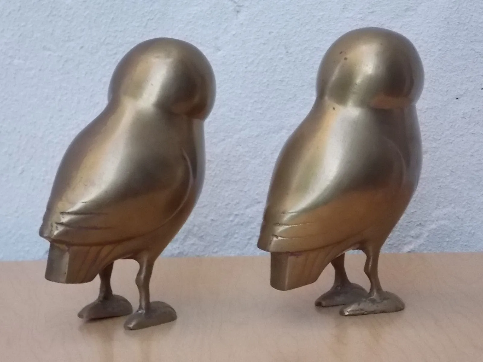 Pair of Vintage Brass Owls