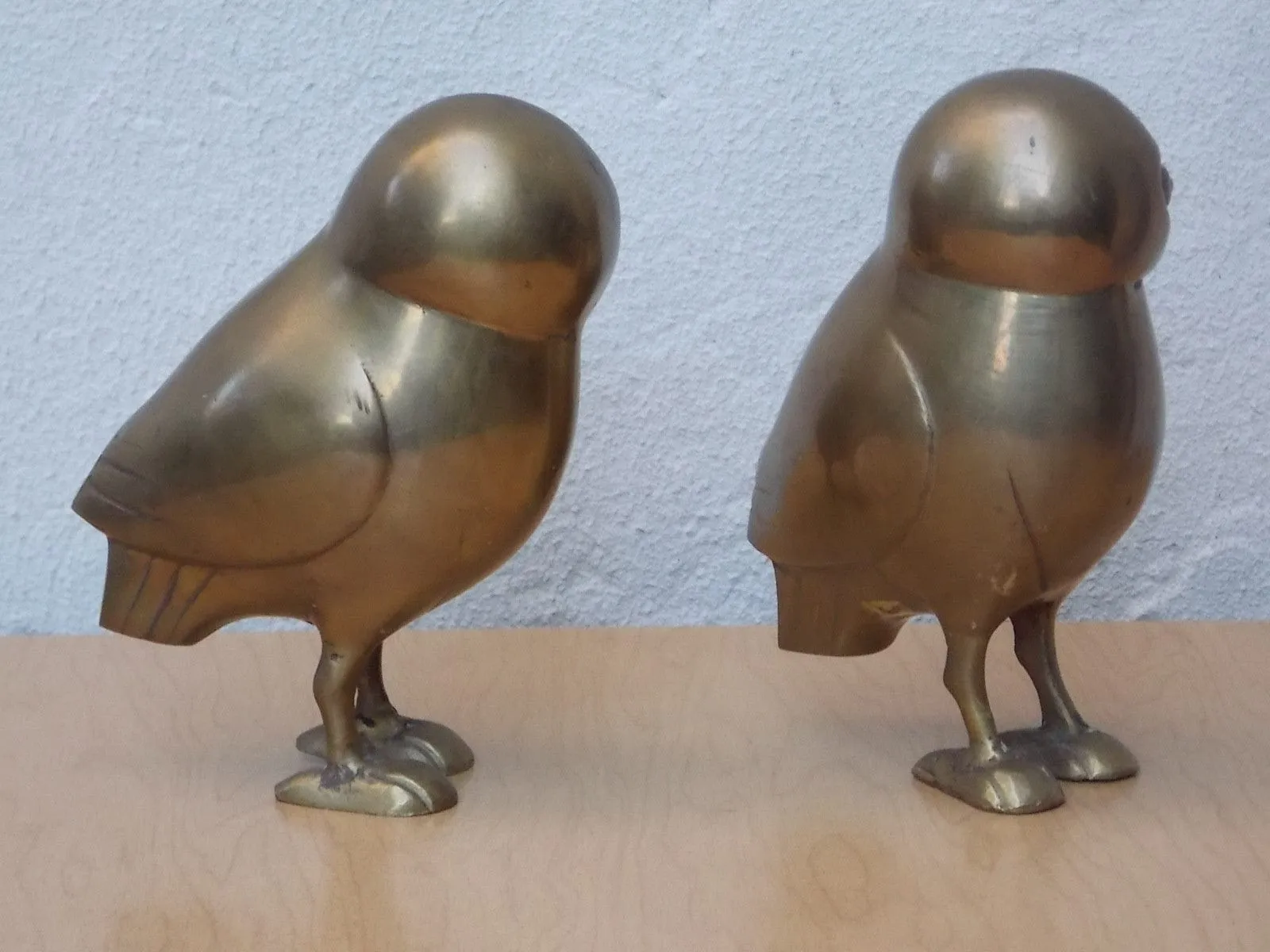 Pair of Vintage Brass Owls