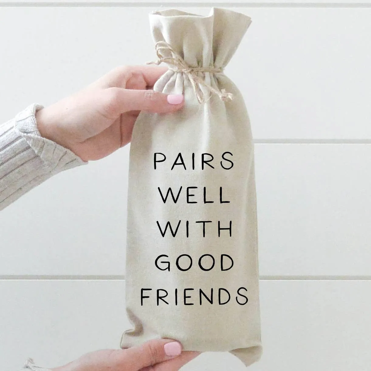 Pairs Well With Good Friends Wine Bag