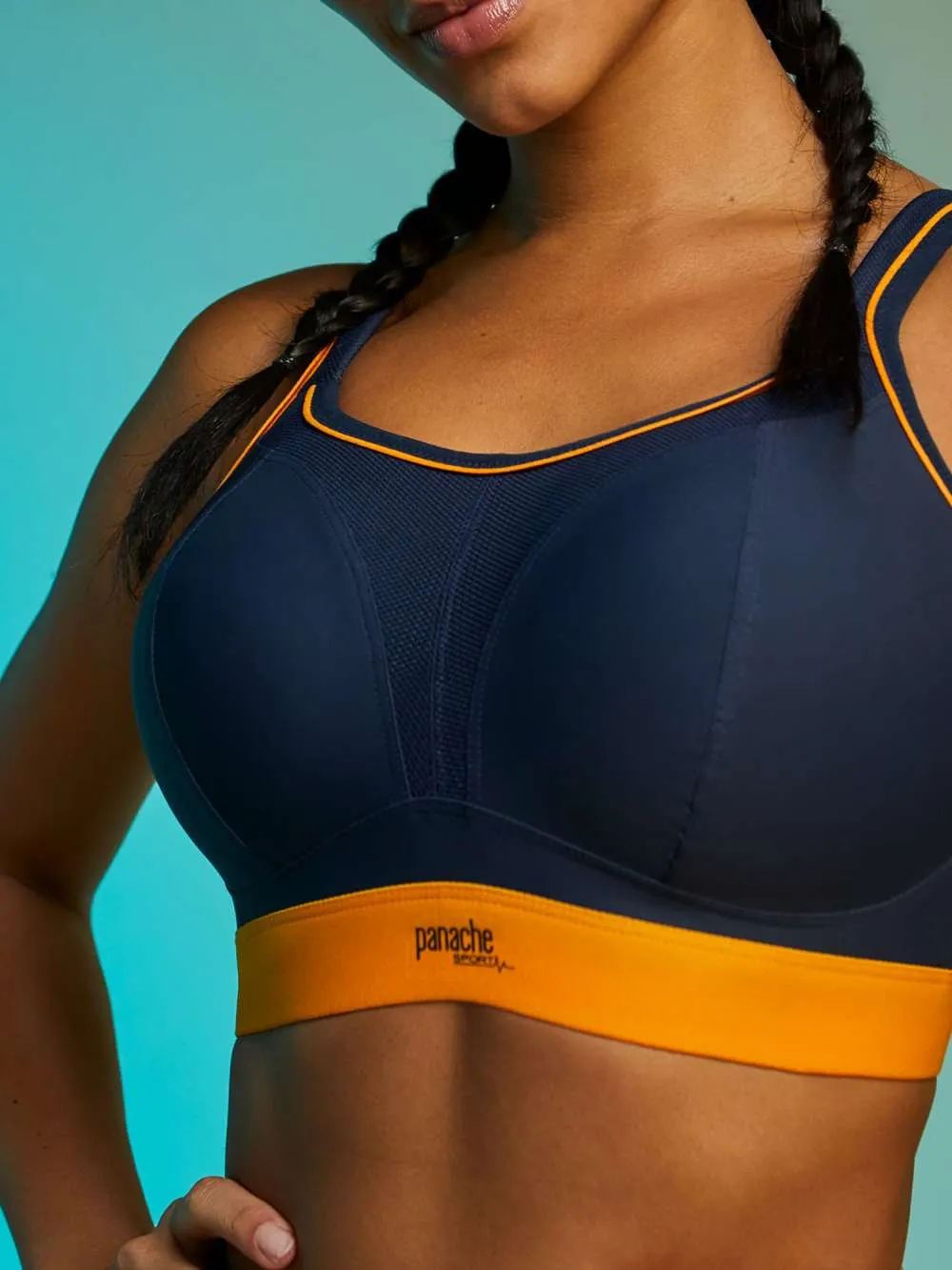 Panache Sports Non Wired Navy Orange