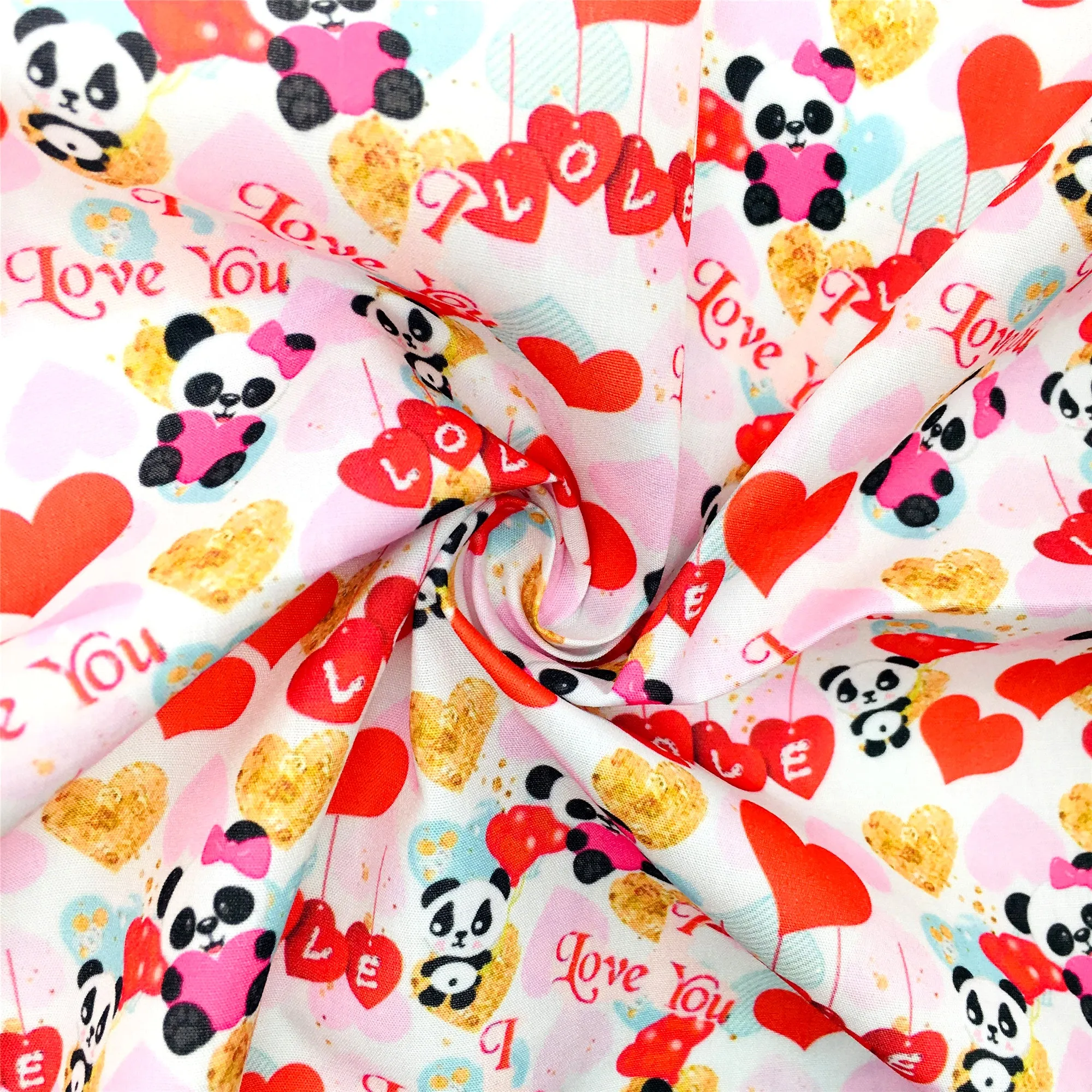 panda theme printed fabric