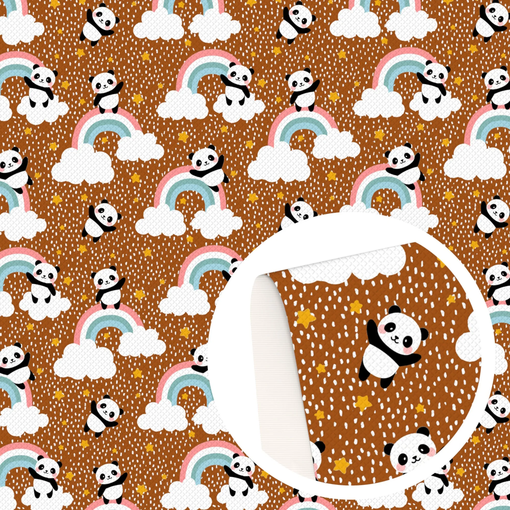 panda theme printed fabric