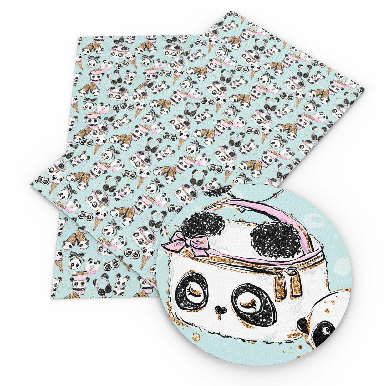 panda theme printed fabric