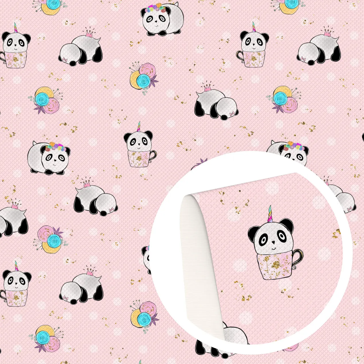 panda theme printed fabric