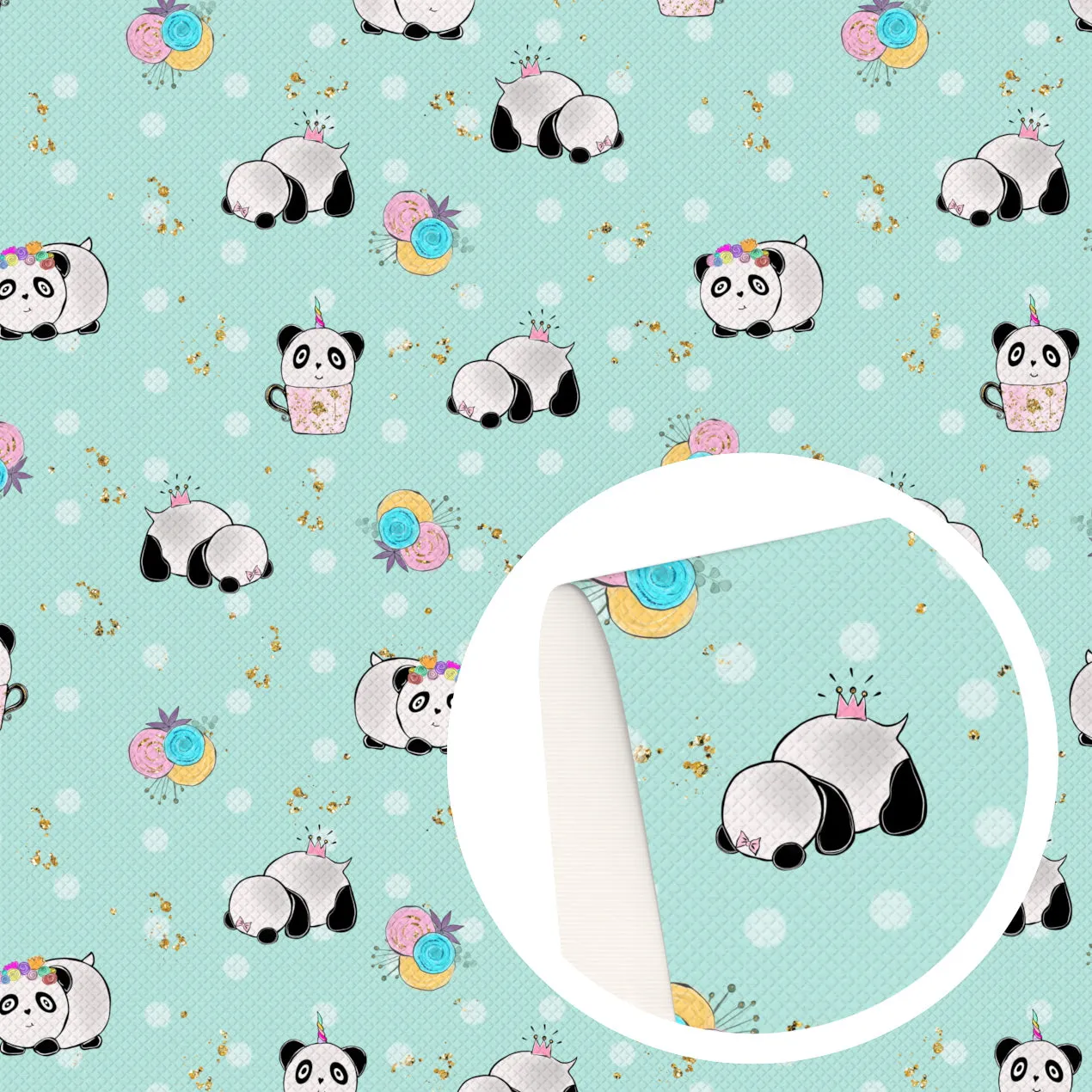 panda theme printed fabric