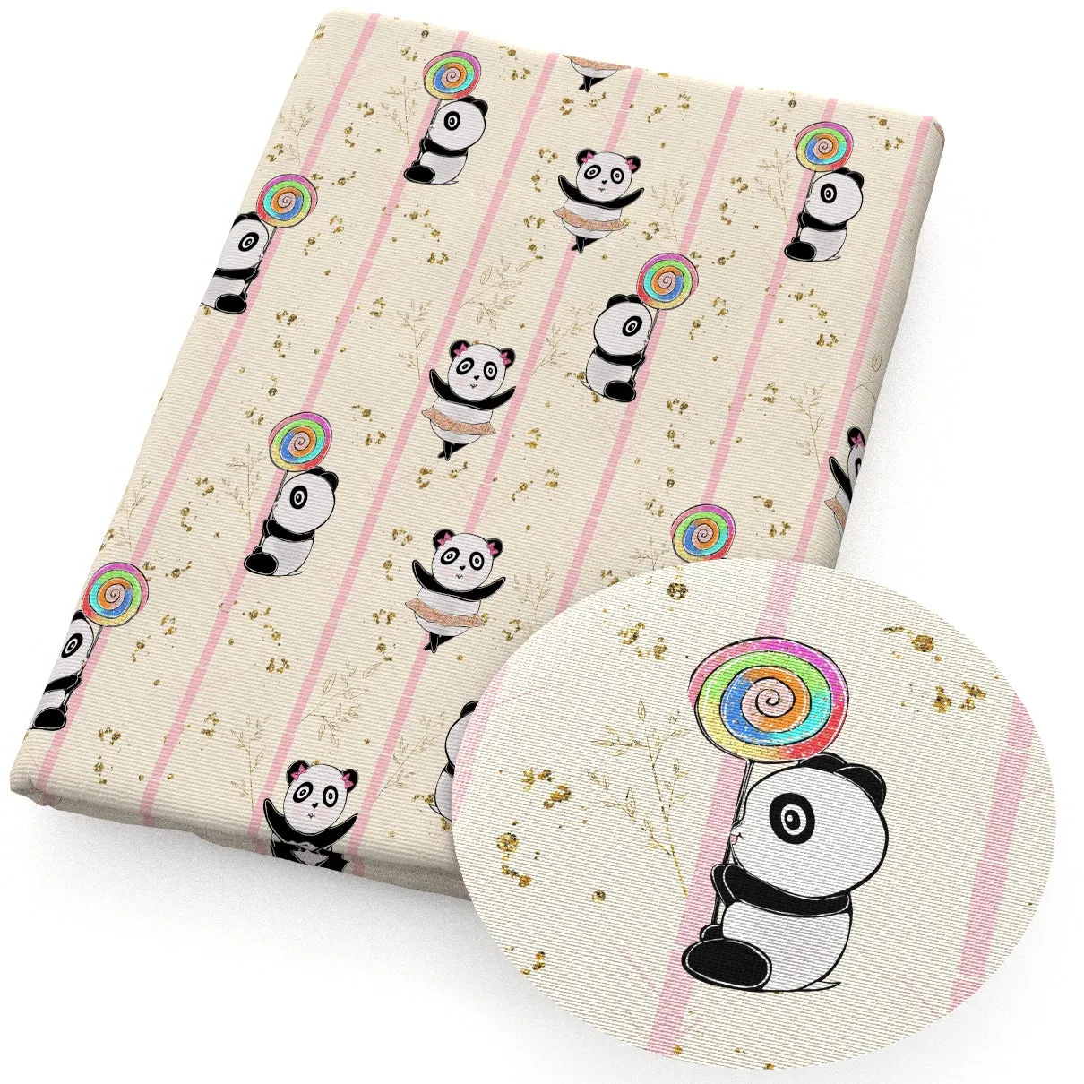 panda theme printed fabric