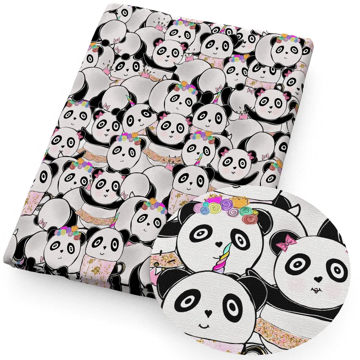 panda theme printed fabric