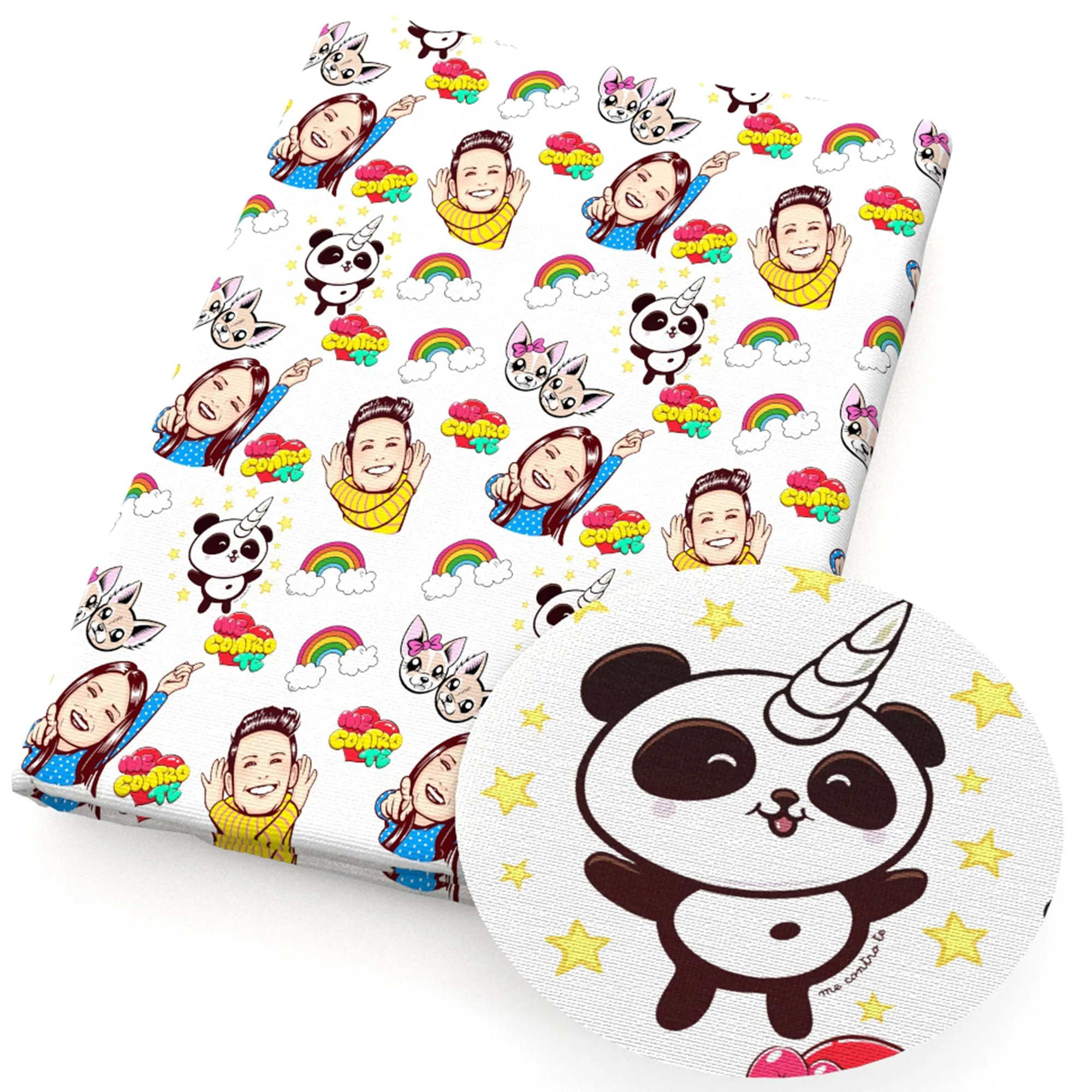 panda theme printed fabric