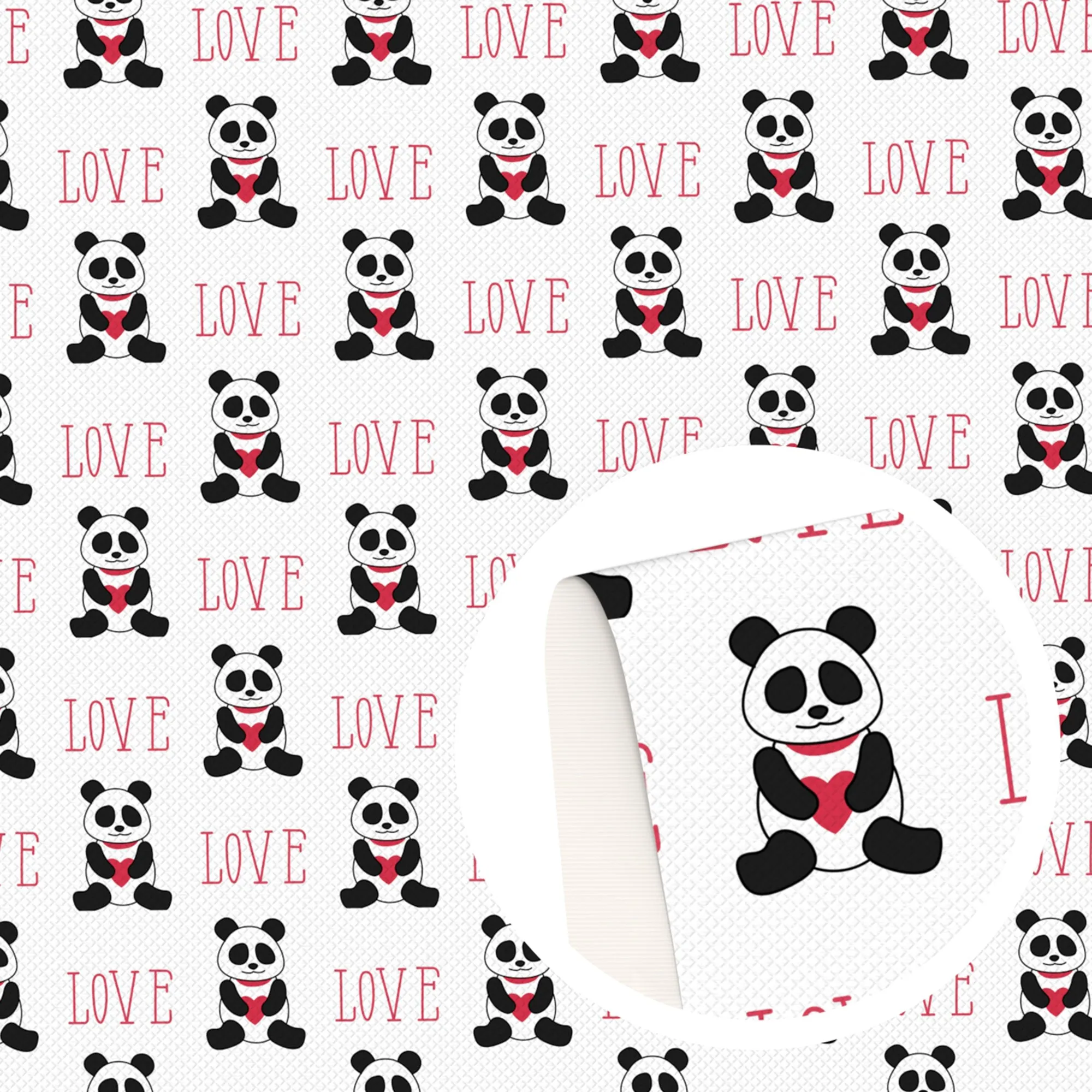 panda theme printed fabric