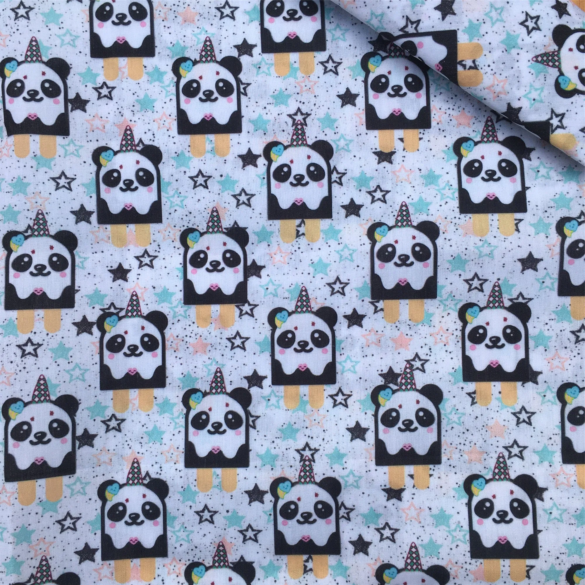 panda theme printed fabric