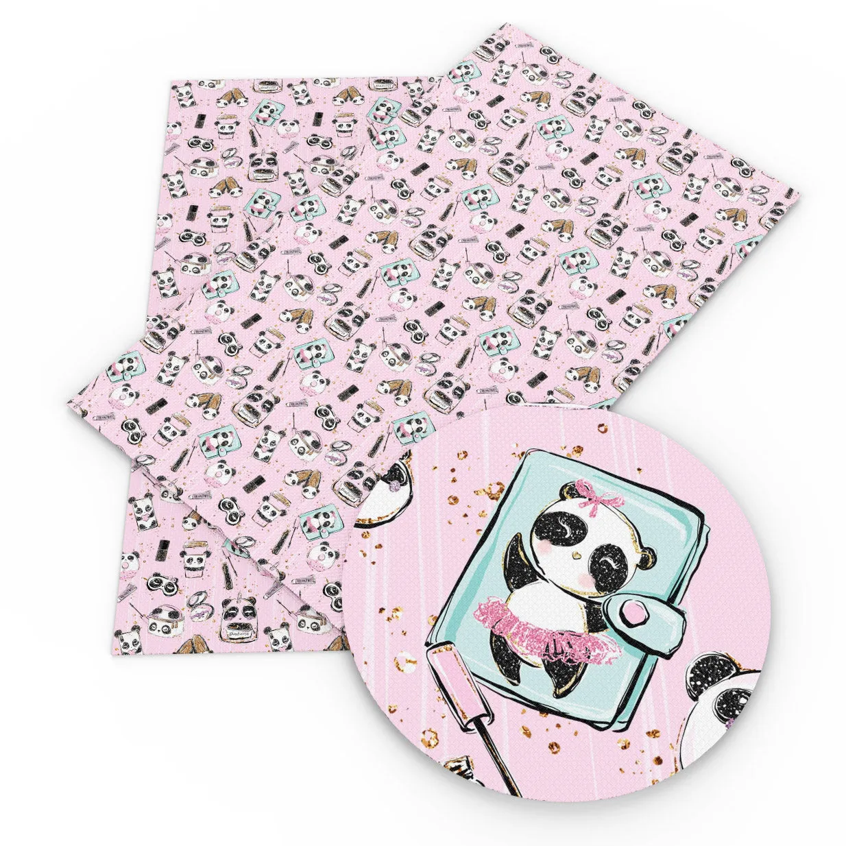panda theme printed fabric
