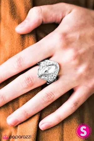 Paparazzi -Boss Up! - White Rhinestone Ring