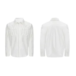 Pearl Embellished Pleated Shirt