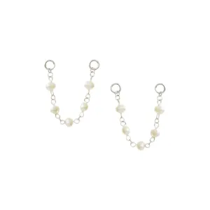 Pearl Rope Danglers in Silver