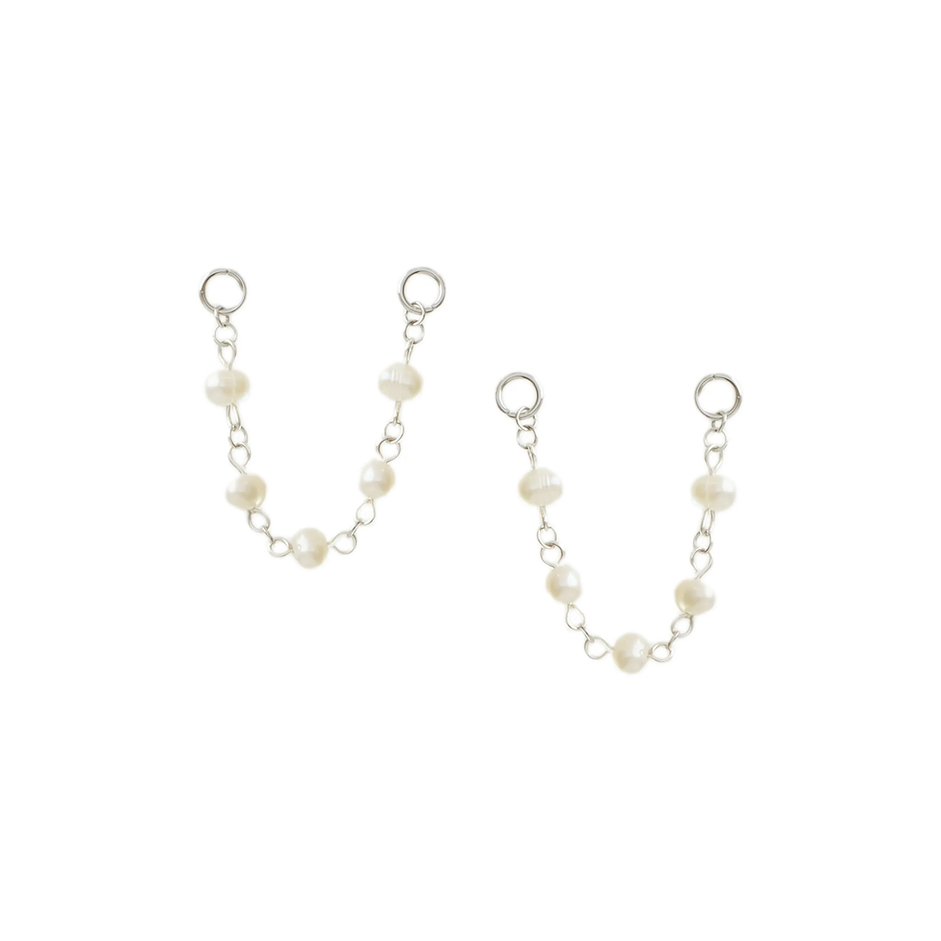 Pearl Rope Danglers in Silver