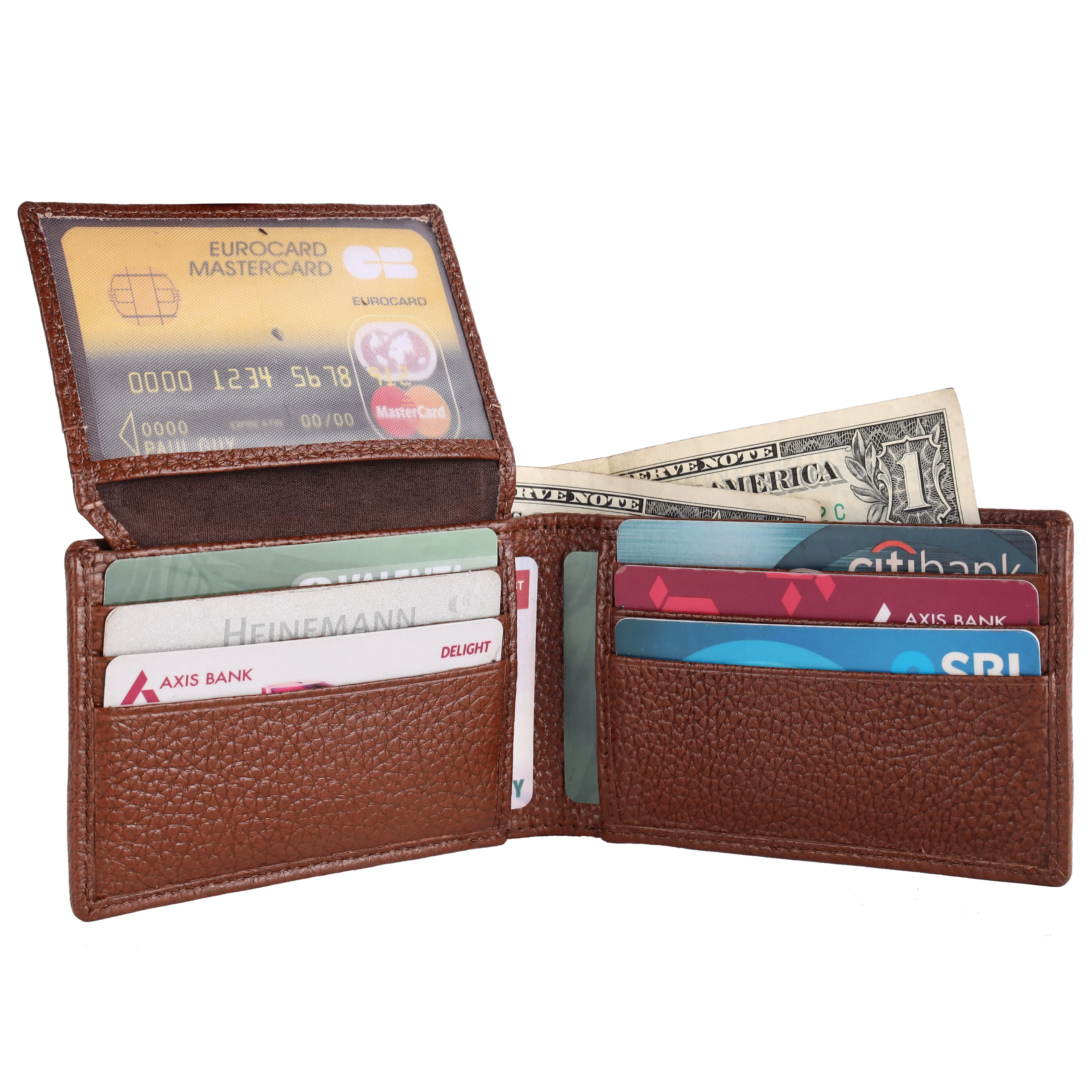 Pebble Texture 12 Card Billfold Wallet #1020B