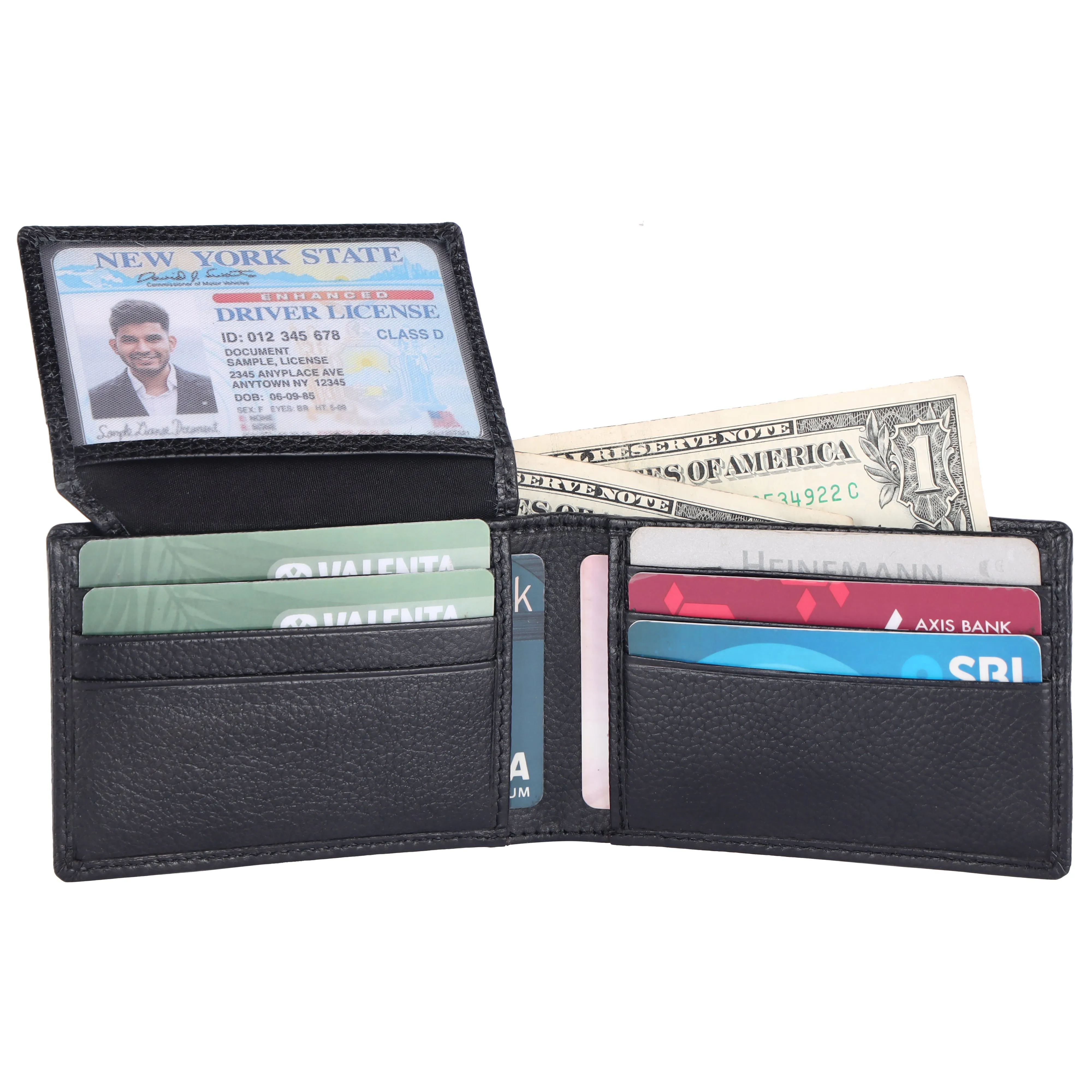 Pebble Texture 12 Card Billfold Wallet #1020B