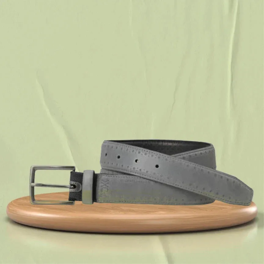 Perfect Vegan Leather Men's Wallet and Belt - Grey