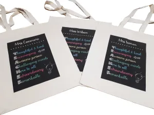 Personalised Teacher tote bags