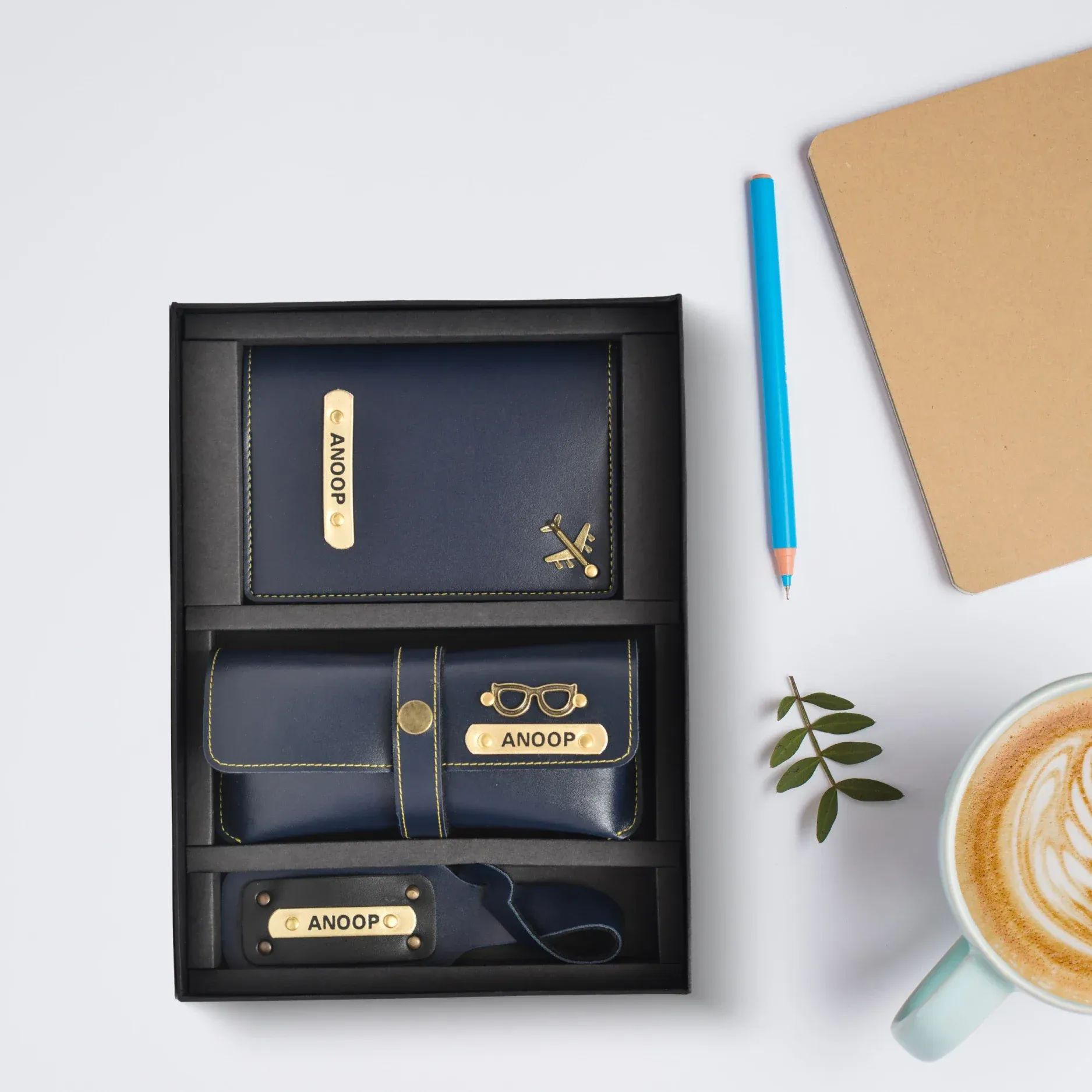 Personalized Frequent Traveller Combo (3 pcs) - Royal Blue