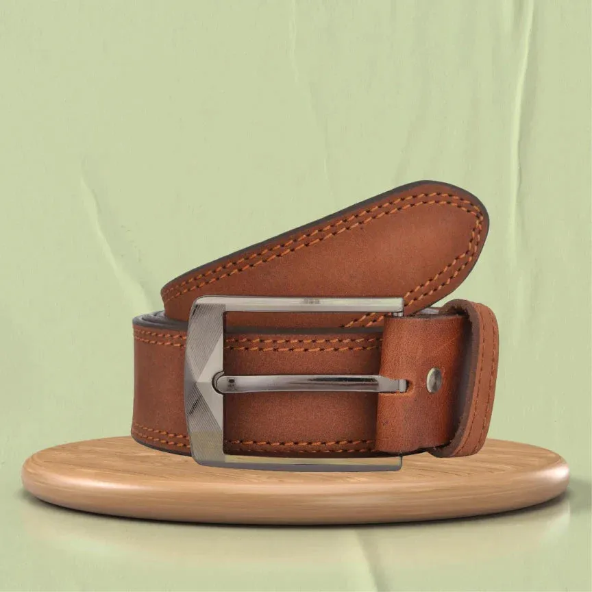 Personalized Leather Keychain and Belt for Men's - Tan