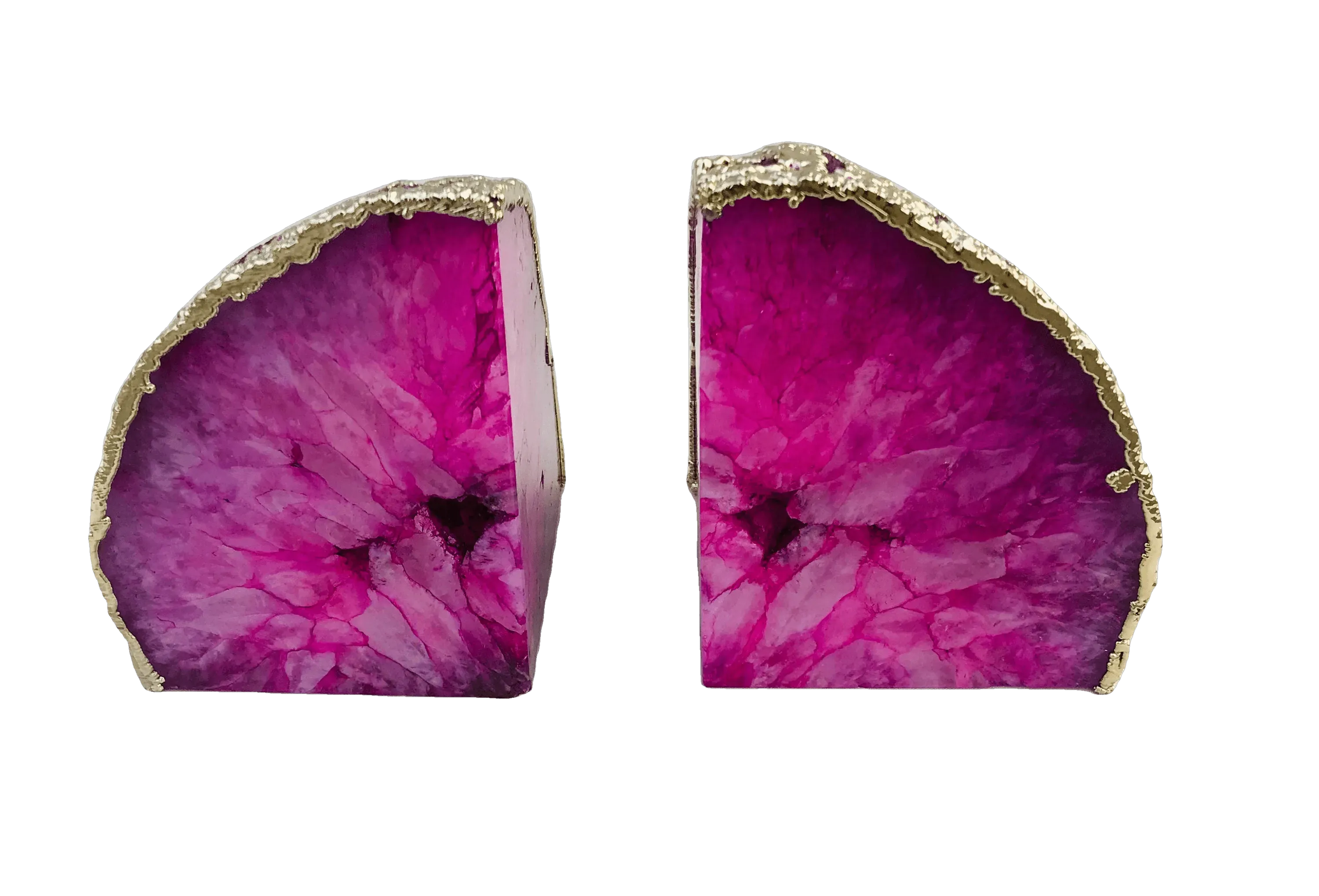 Pink Plated Agate Bookends