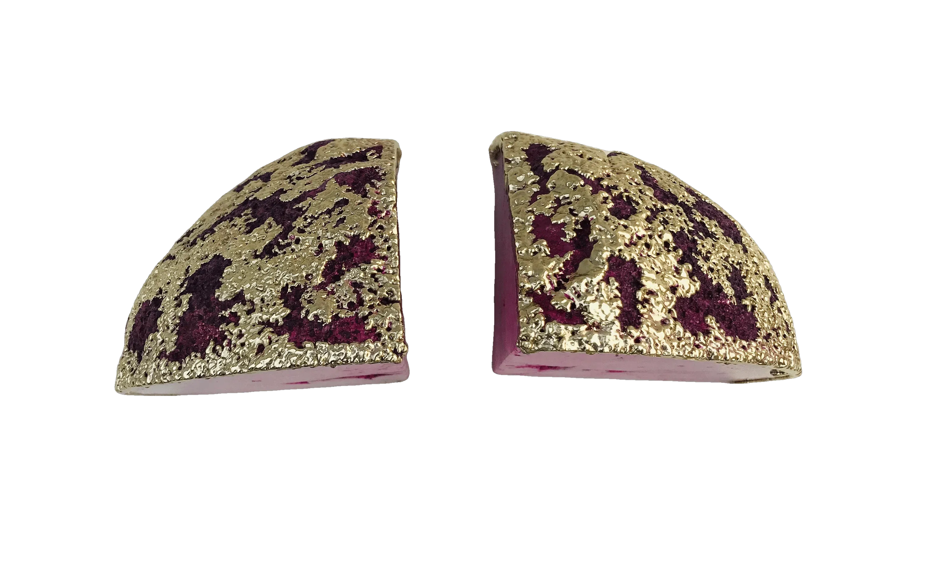 Pink Plated Agate Bookends