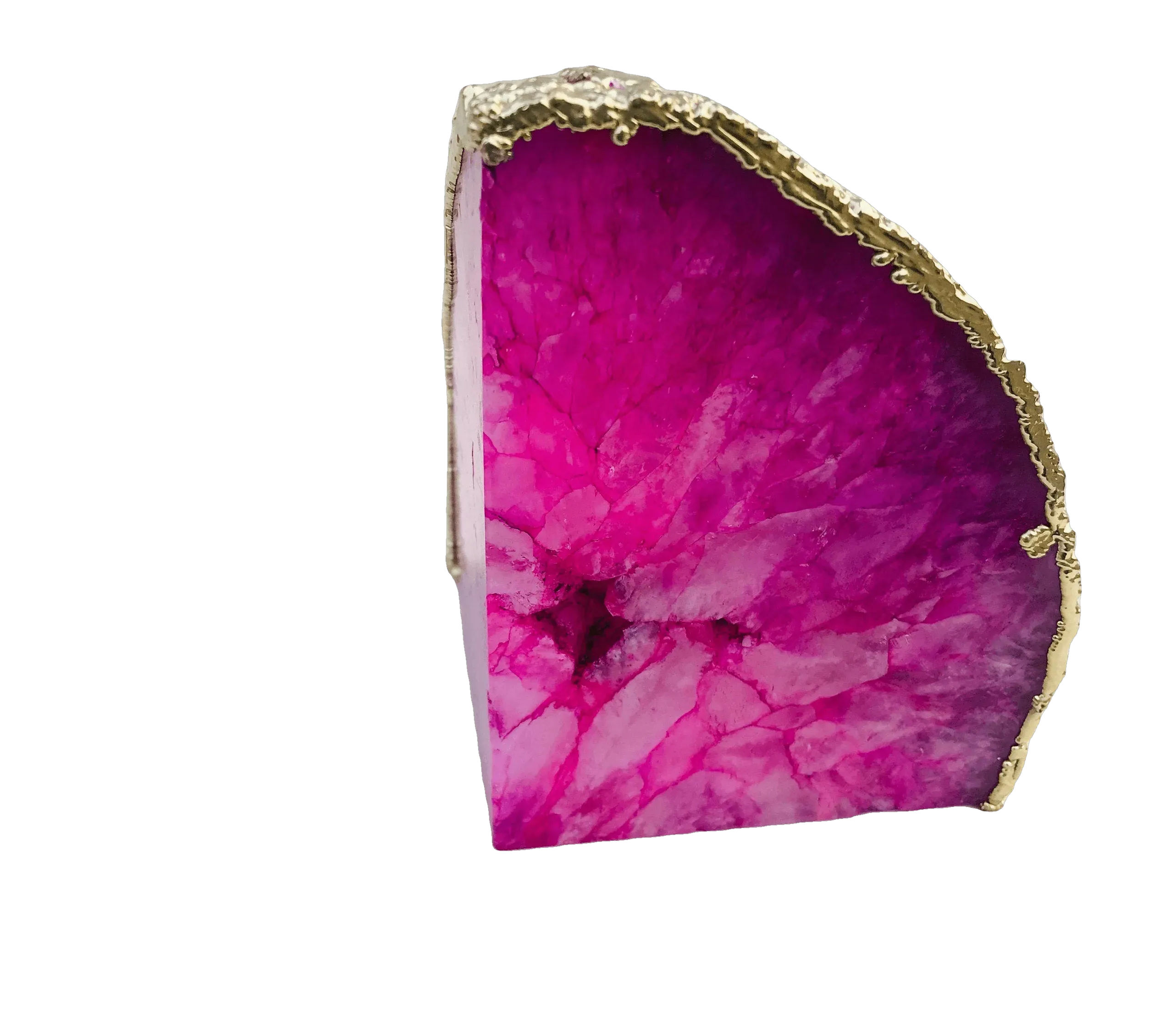 Pink Plated Agate Bookends