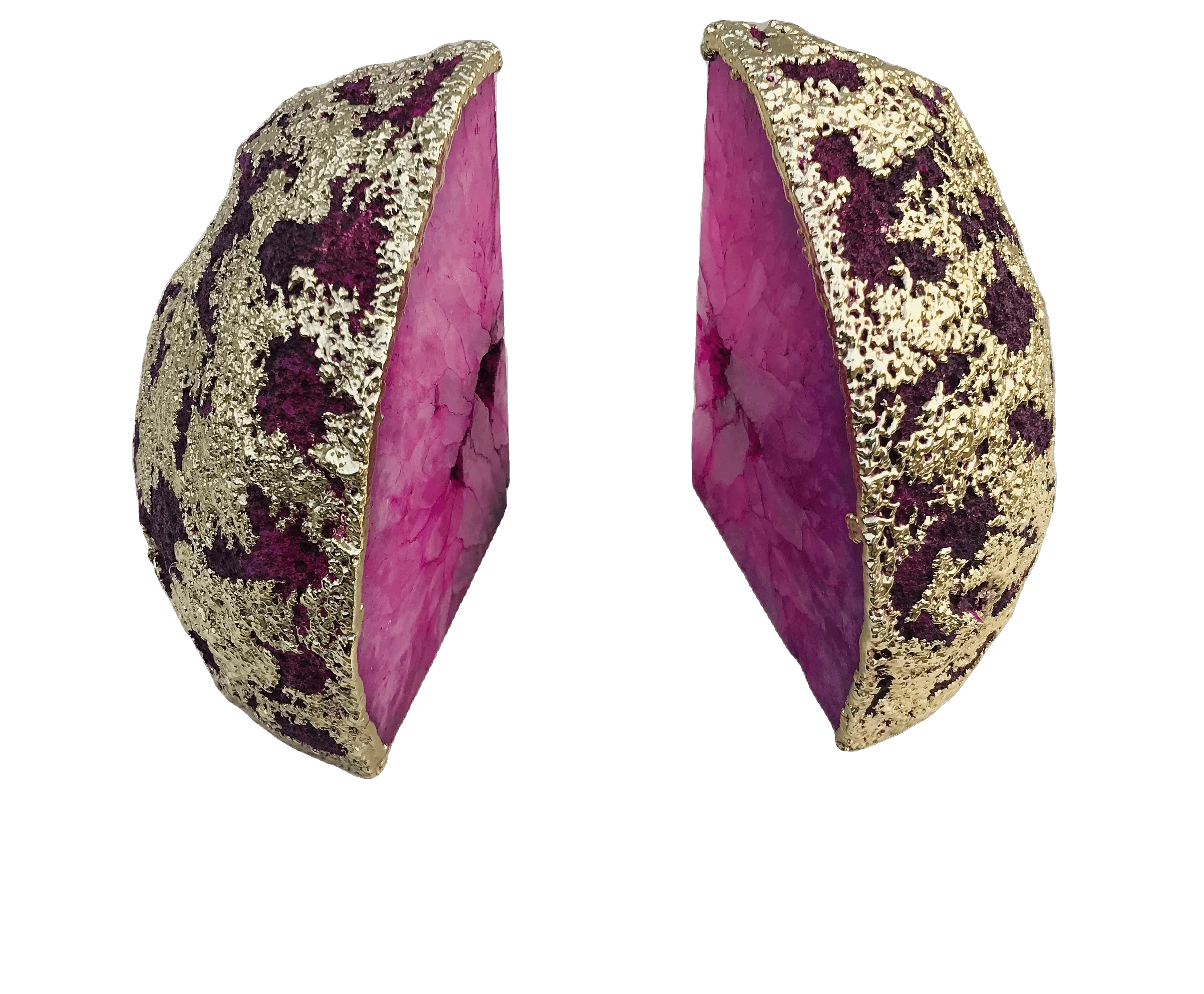 Pink Plated Agate Bookends
