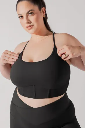 Plié Corset Crop Bralette - Black