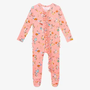 Posh Peanut Betty Ruffled Zippered Footie