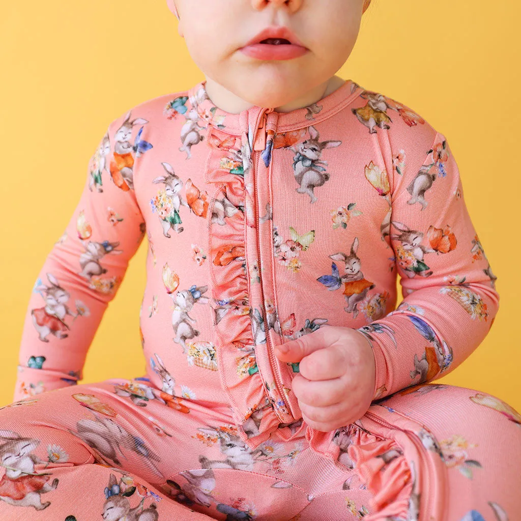 Posh Peanut Betty Ruffled Zippered Footie