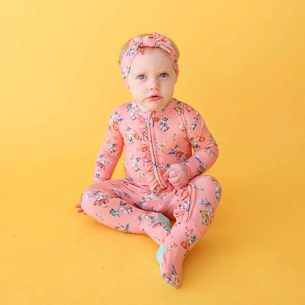 Posh Peanut Betty Ruffled Zippered Footie