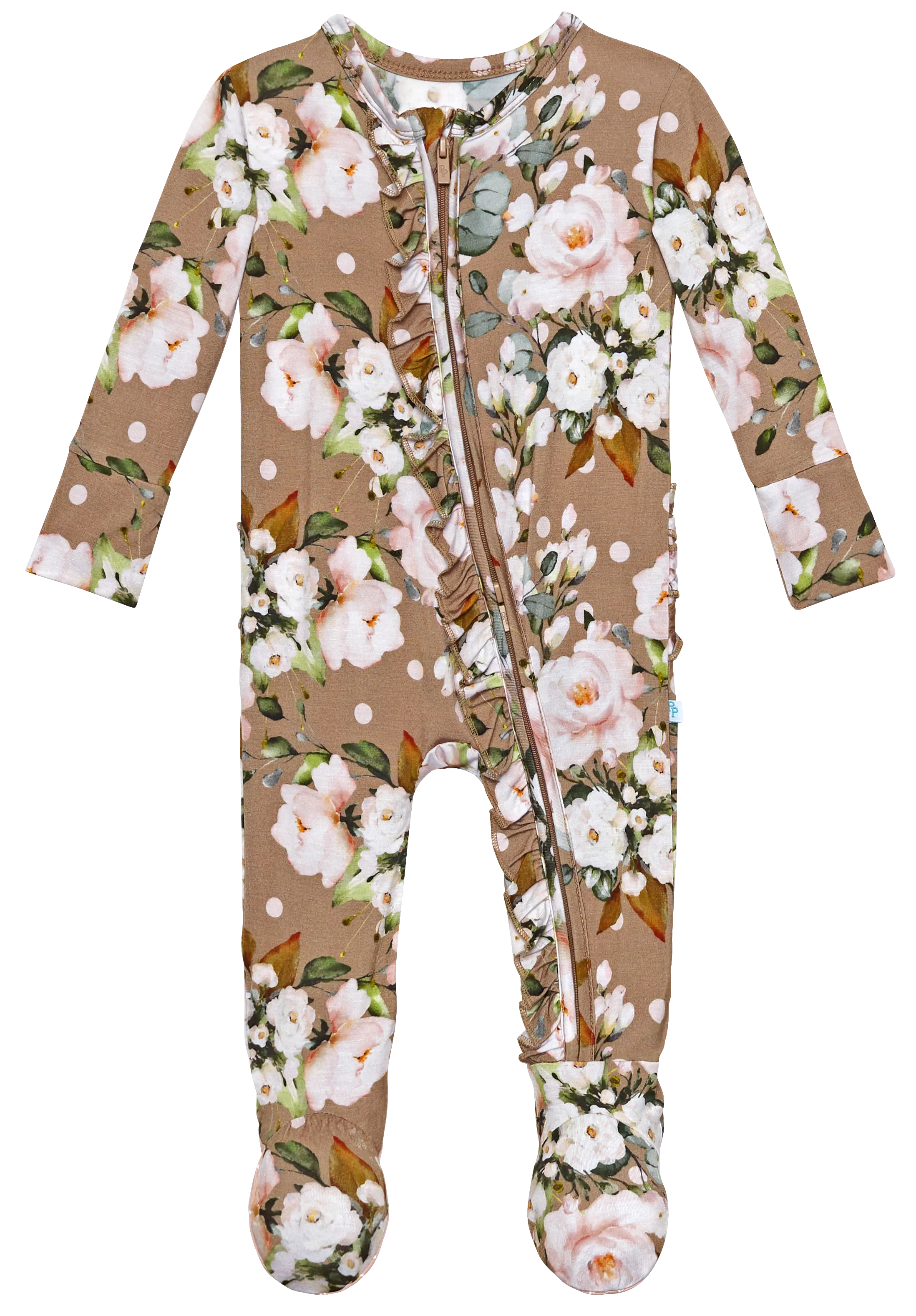 Posh Peanut Leona Ruffled Zippered Footie