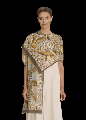 Powder Patterned Palms Cotton Scarf