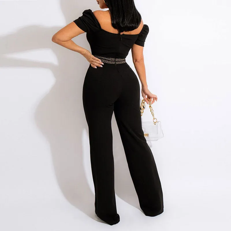 Print Off Shoulder Sleeveless Jumpsuit