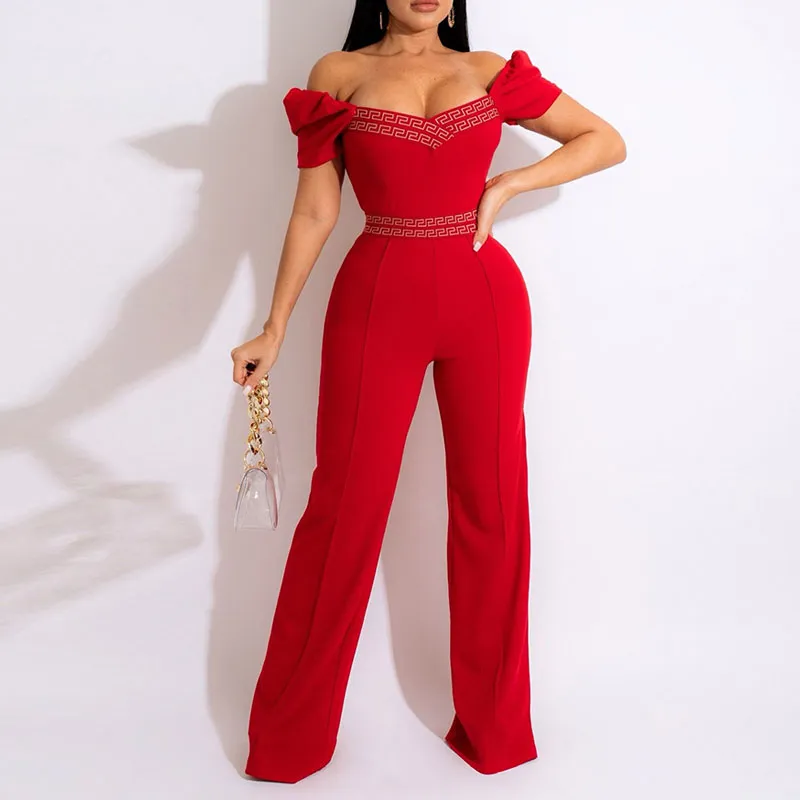 Print Off Shoulder Sleeveless Jumpsuit