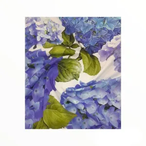 Printed Cotton Hydrangea White 140 cm