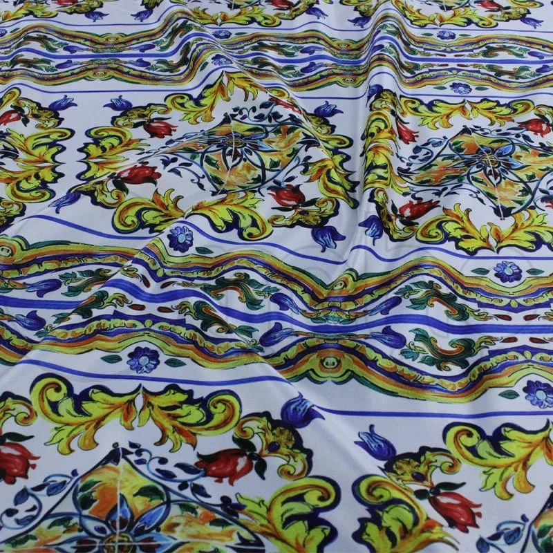 Printed Digital Duchess Satin Fabric 140 cm