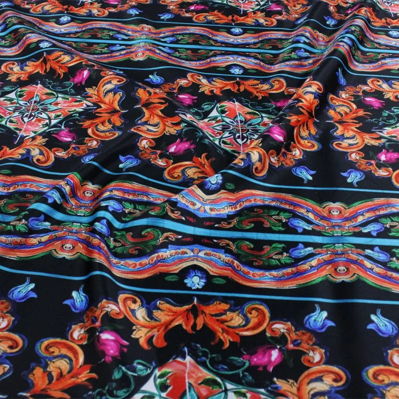 Printed Digital Duchess Satin Fabric 140 cm