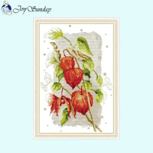 Printed Fabric DIY Floral Patterns Handmade Cross Stitch
