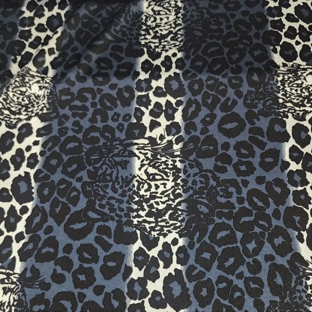 Printed Leopard Trilobal Fabric Black 150cm