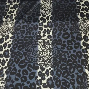 Printed Leopard Trilobal Fabric Black 150cm