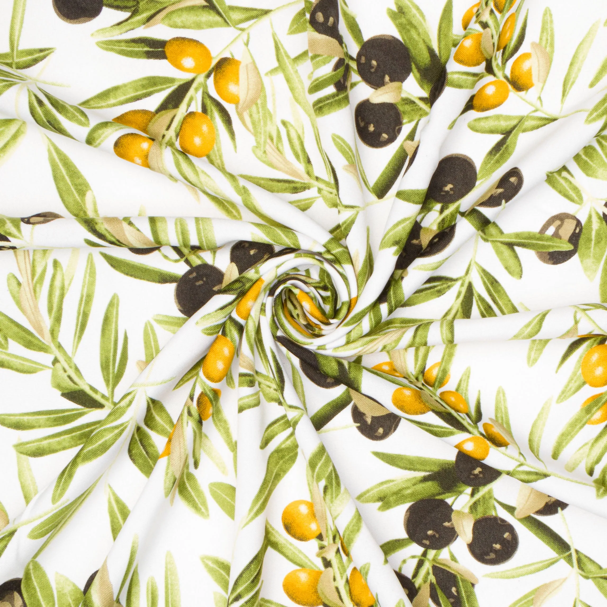 Printed Mini Matt Olive White Background Small Leaf