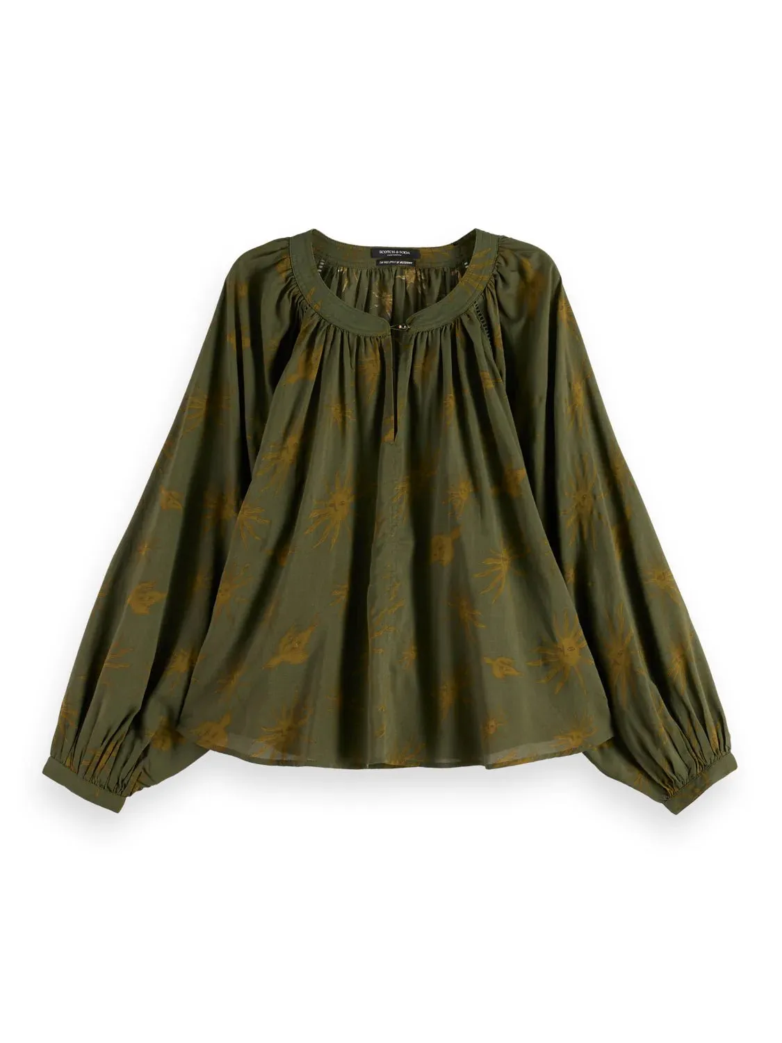 Printed Modal top | Mystic Sky Olive