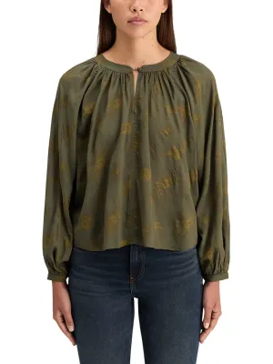 Printed Modal top | Mystic Sky Olive