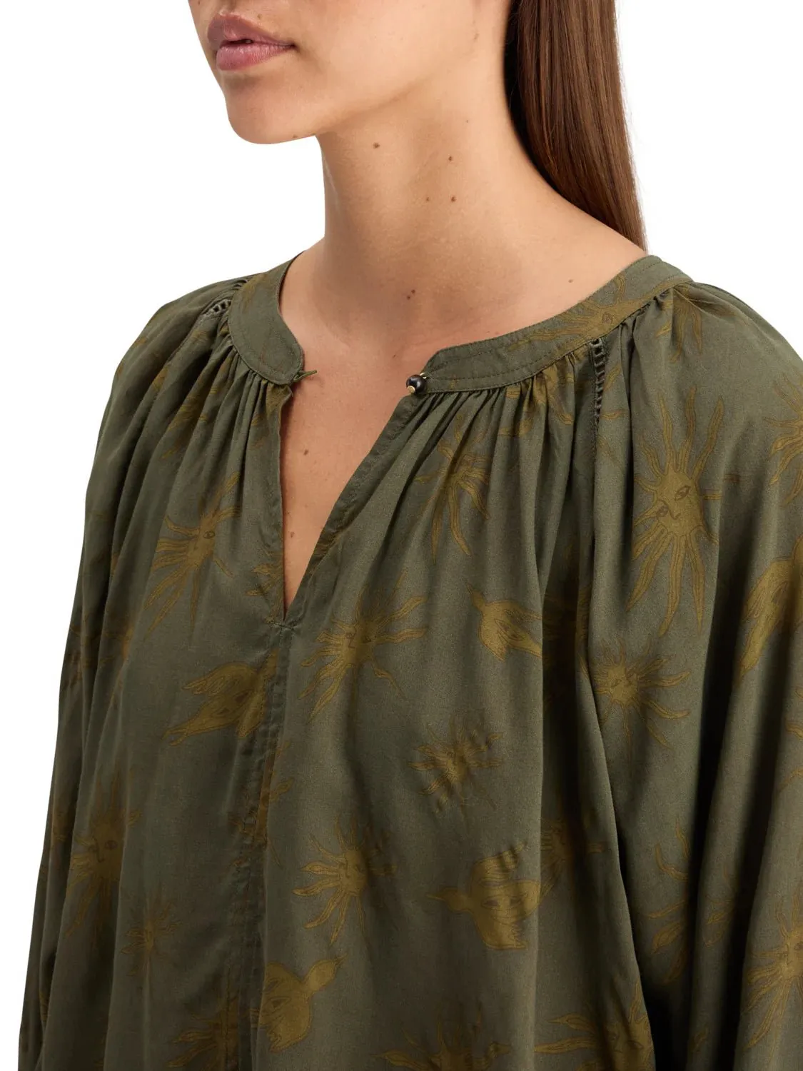 Printed Modal top | Mystic Sky Olive